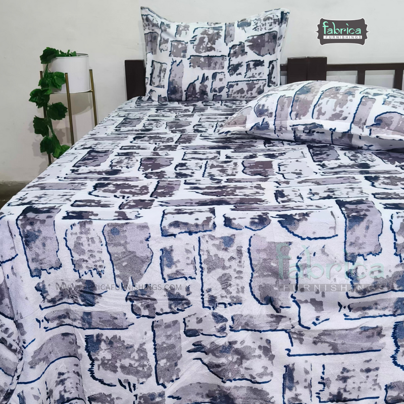 Cloudy King Size Winter Bedsheet Set