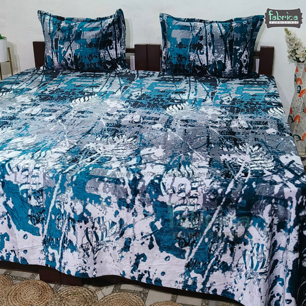 Cloudy King Size Winter Bedsheet Set