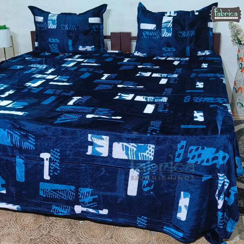 Cloudy King Size Winter Bedsheet Set