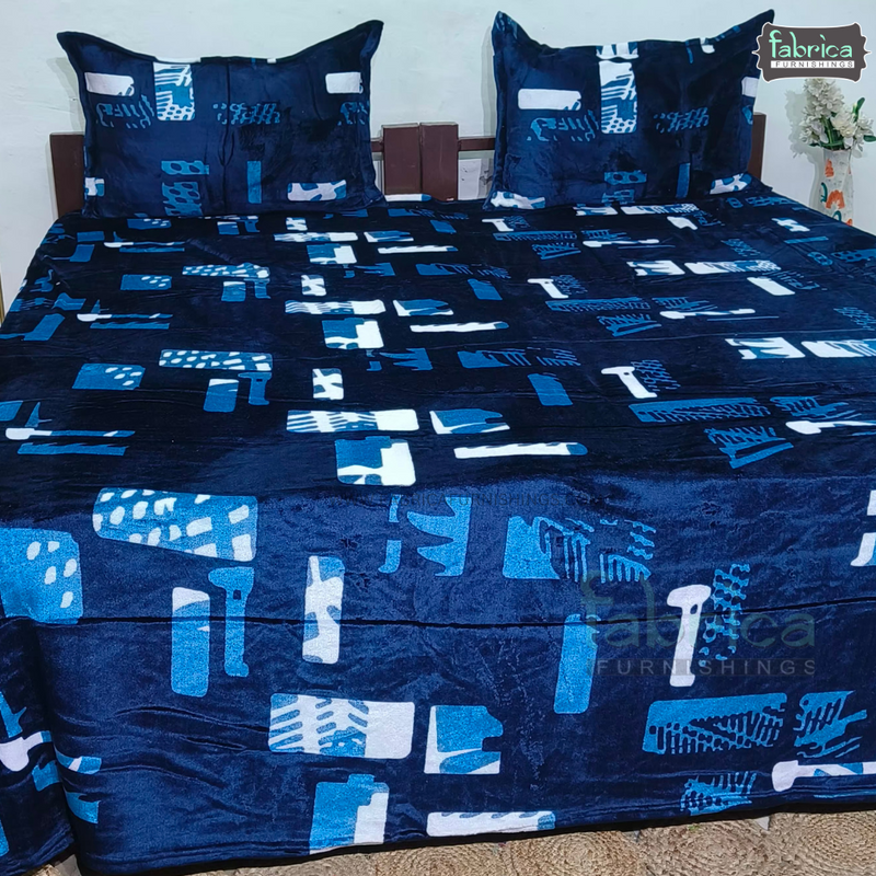 Cloudy King Size Winter Bedsheet Set