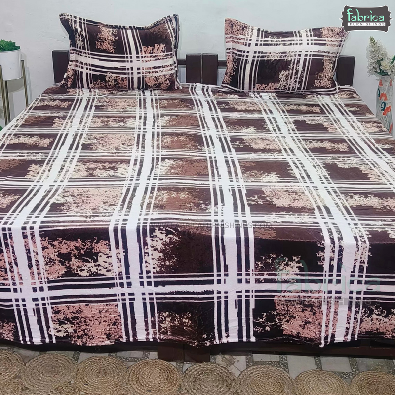 Cloudy King Size Winter Bedsheet Set