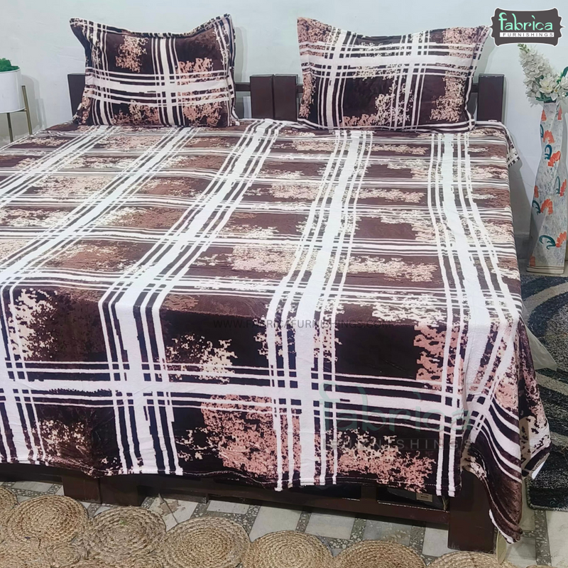 Cloudy King Size Winter Bedsheet Set