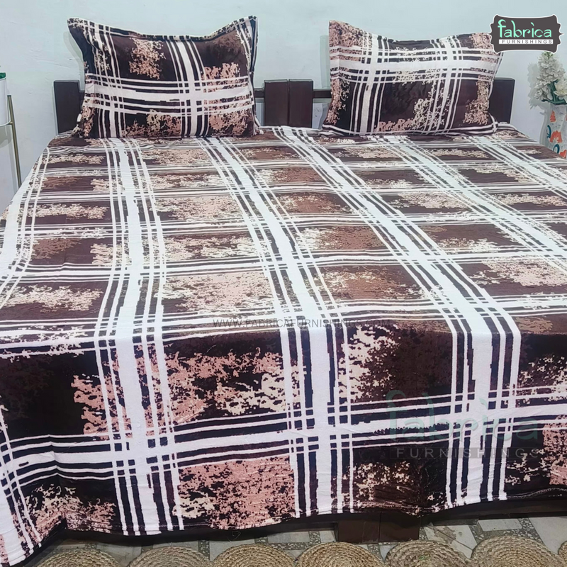 Cloudy King Size Winter Bedsheet Set