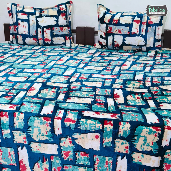 Cloudy King Size Winter Bedsheet Set