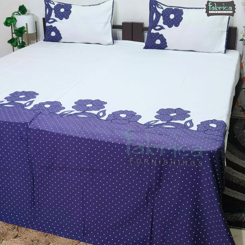 Fabby Home Designer Embroider king Size Bed Sheets