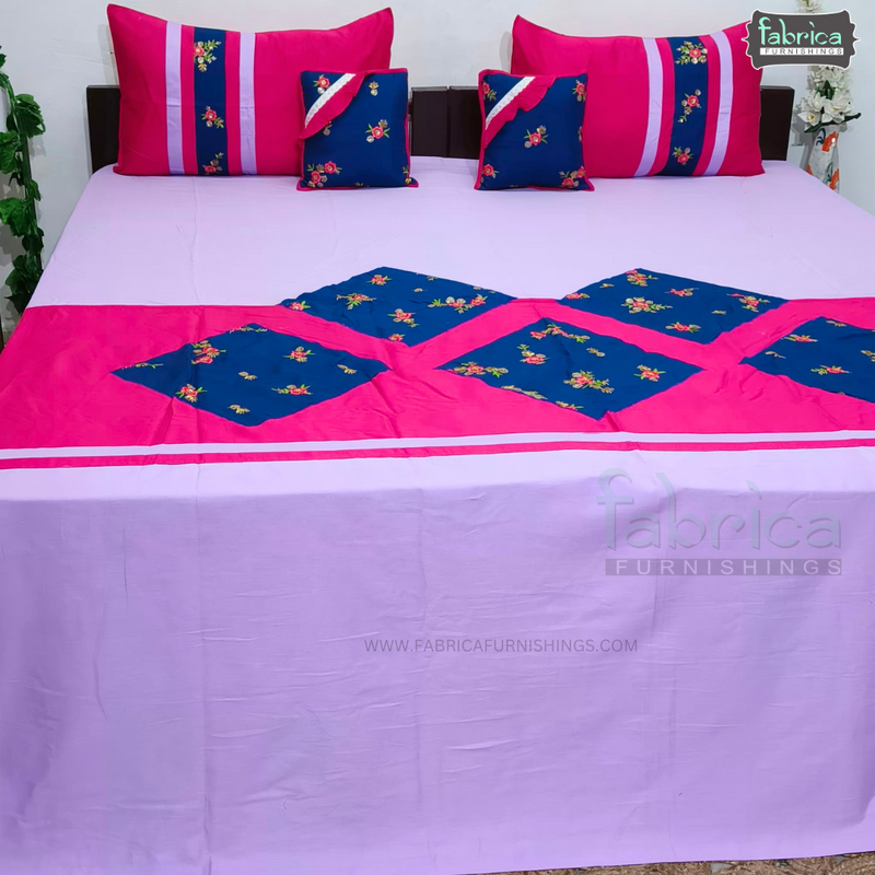 Luxurious 5 Pieces Designer Embroidered Bedcover