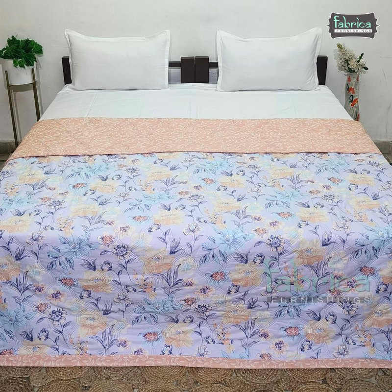 Floral Double Bed Printed Comforter(Quilt)