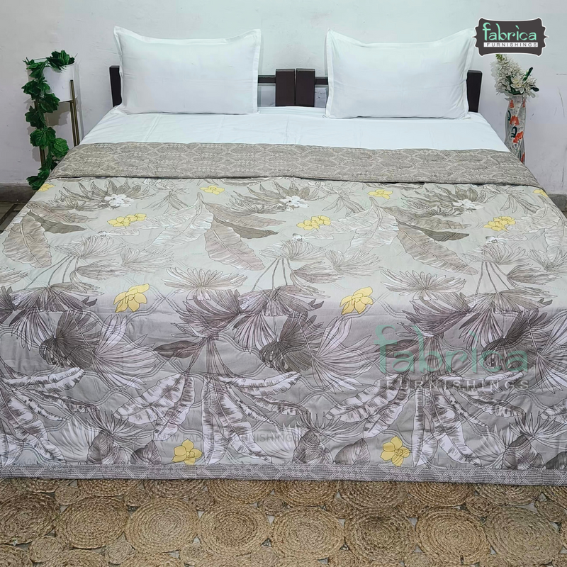 Floral Double Bed Printed Comforter(Quilt)