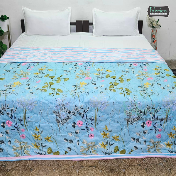 Floral Double Bed Printed Comforter(Quilt)