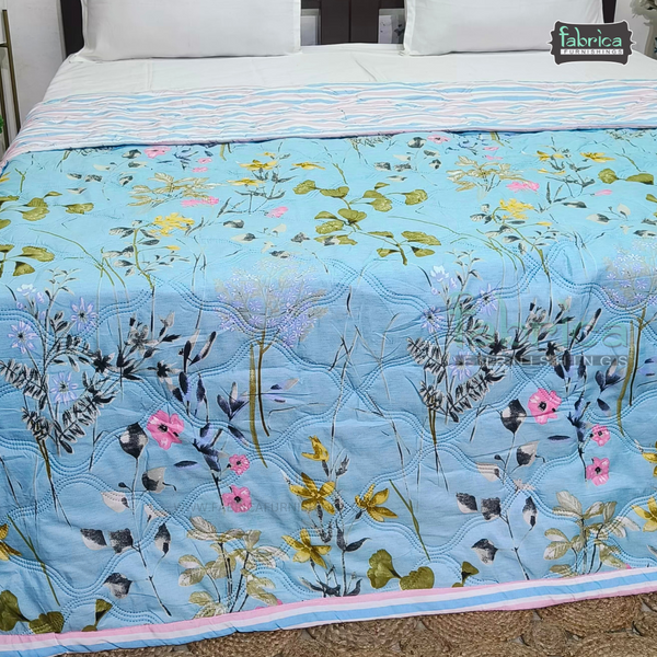 Floral Double Bed Printed Comforter(Quilt)