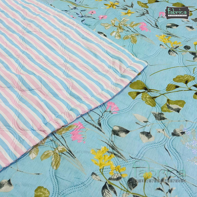 Floral Double Bed Printed Comforter(Quilt)