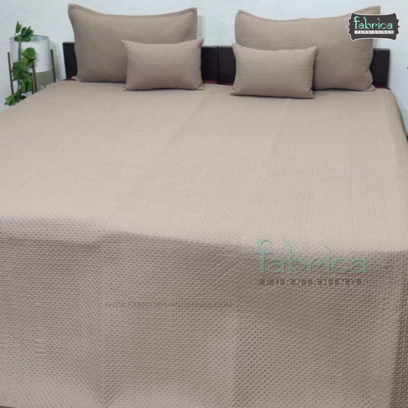 Temptation Quilted Embroidered 5 Piece Bedding Set