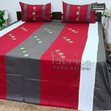 Designer Embroidered Pure Cotton  king Size Bed Sheets