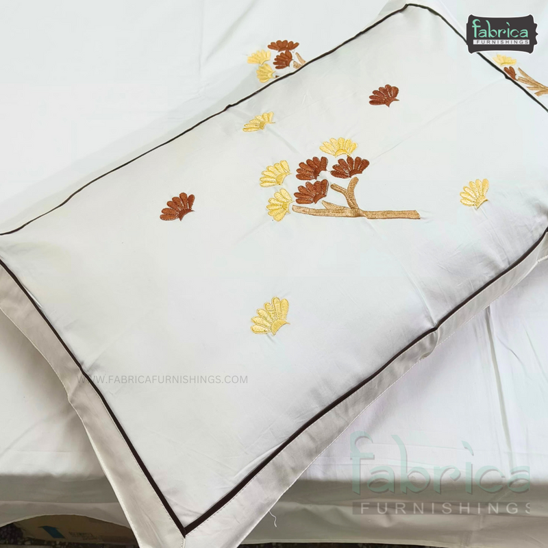 Fabby Home Designer Embroidered King Size Bedsheet Set