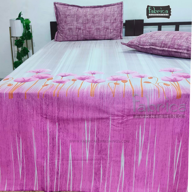 Fabby Decor Designer Kingsize Printed Pure Cotton Bedsheet