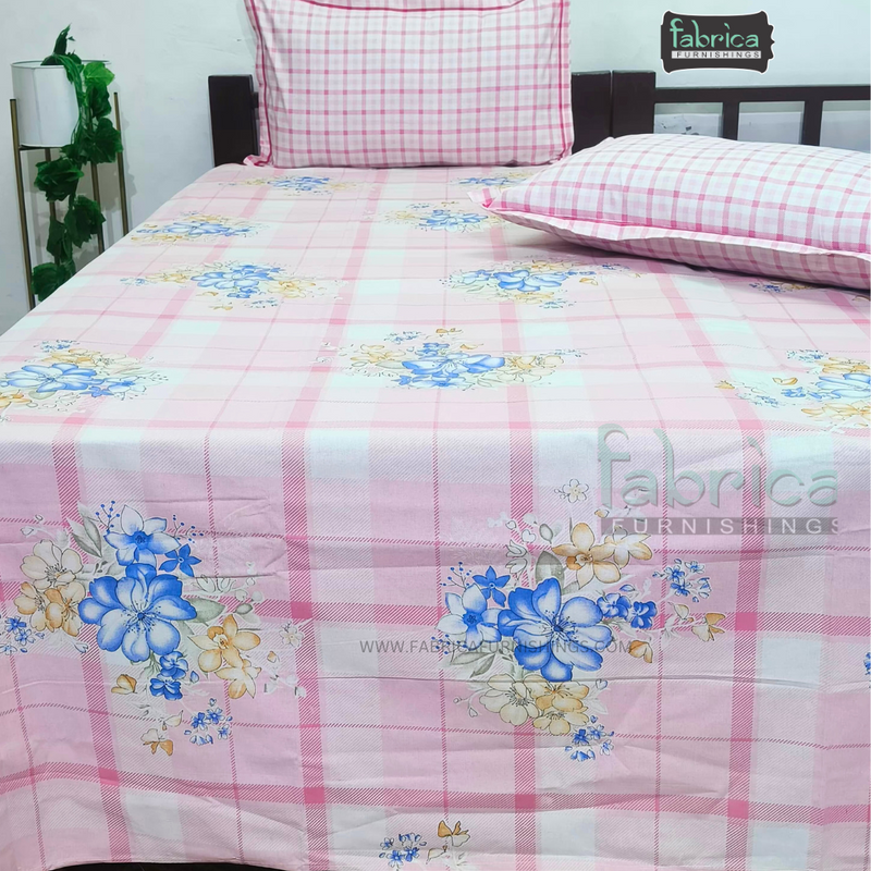 Fabby Decor Designer Print Cotton Double Bed Queen Size Bed Sheets