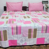 Fabby Decor Designer Print Cotton Double Bed Queen Size Bed Sheets