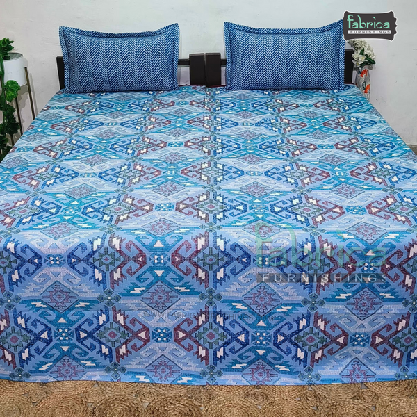 Omega print  Pure Cotton Double Bed Bedsheet