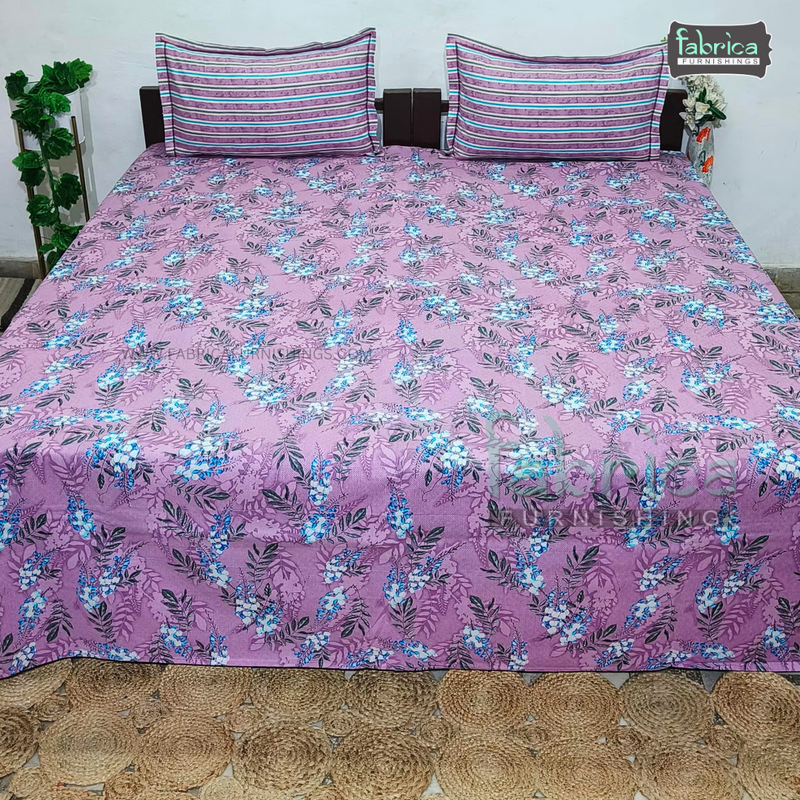 Omega print  Pure Cotton Double Bed Bedsheet