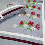 Luxurious Patchwork Embroidered Pure Cotton King Size Bedsheet