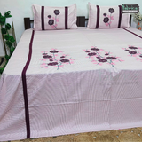 Fabby Decor Designer Mix & Match Patchwork Pure Cotton King Size Embroidered Bedsheet