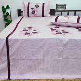 Fabby Decor Designer Mix & Match Patchwork Pure Cotton King Size Embroidered Bedsheet