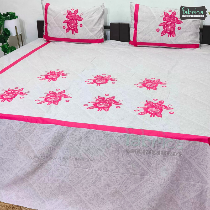 Fabby Royal Designer Embroider Double Bed king Size Bed Sheets