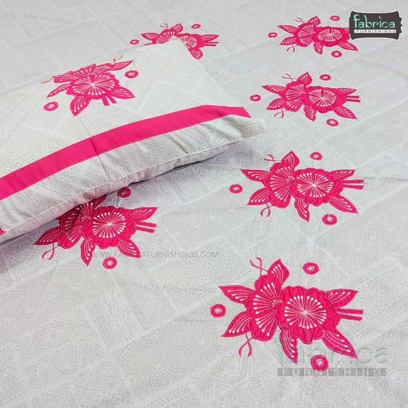 Fabby Royal Designer Embroider Double Bed king Size Bed Sheets