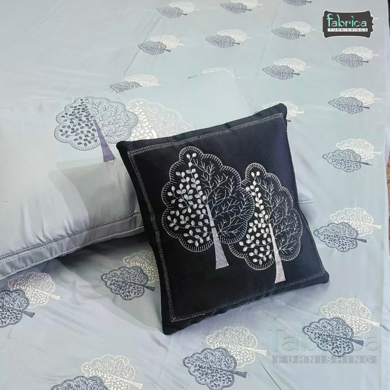 Crown Comfort Superfine Embroidered 5 piece King Size Bed Sheet