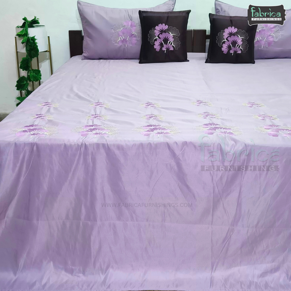 Crown Comfort Superfine Embroidered 5 piece King Size Bed Sheet