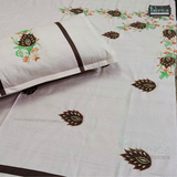 Fabby Decor Designer Mix & Match Patchwork Pure Cotton King Size Embroidered Bedsheet