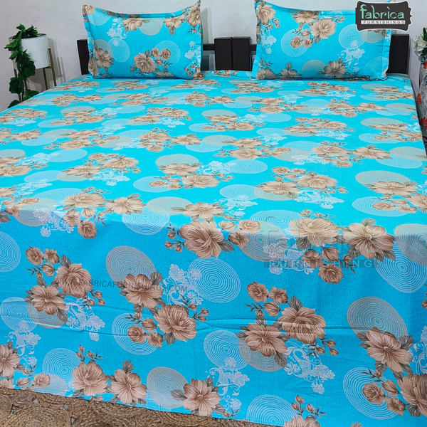 Fabby Decor Printed Super King Size Pure Cotton Bedsheet