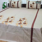 Fabby Decor Designer Mix & Match Patchwork Pure Cotton King Size Embroidered Bedsheet