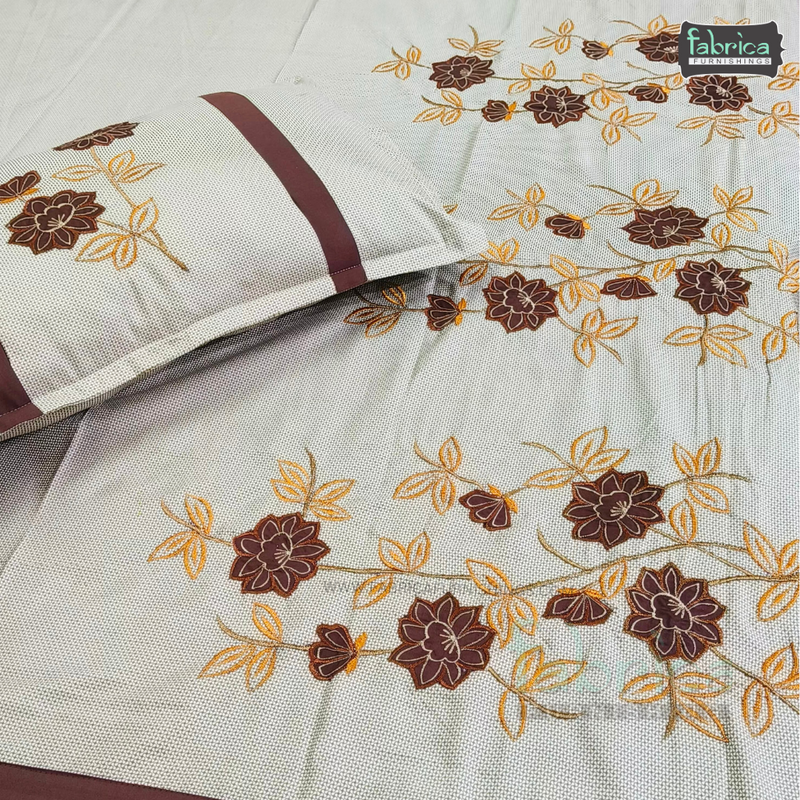 Fabby Decor Designer Mix & Match Patchwork Pure Cotton King Size Embroidered Bedsheet