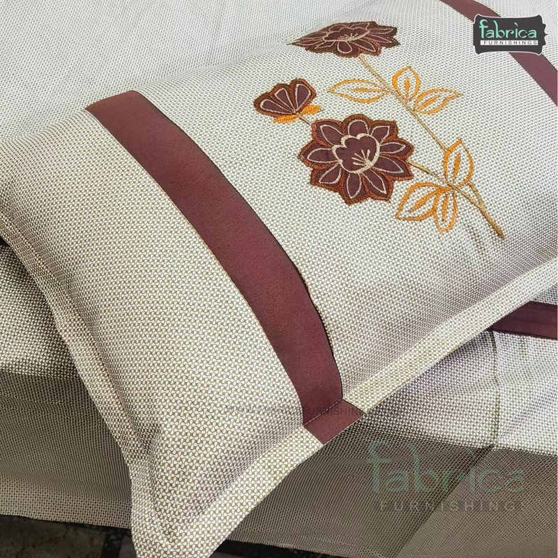 Fabby Decor Designer Mix & Match Patchwork Pure Cotton King Size Embroidered Bedsheet