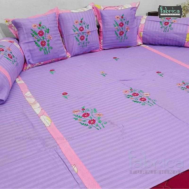 Decor classic Designer Embroider 8 pcs pure Cotton Deewan Set.