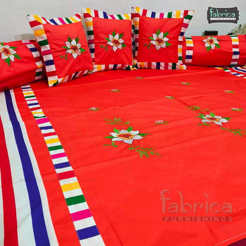 Decor classic Designer Embroider 8 pcs pure Cotton Deewan Set.