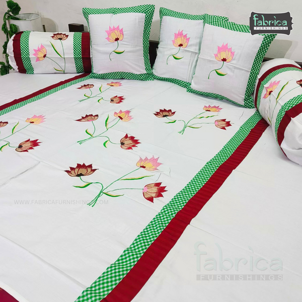 Decor classic Designer Embroider 8 pcs pure Cotton Deewan Set.