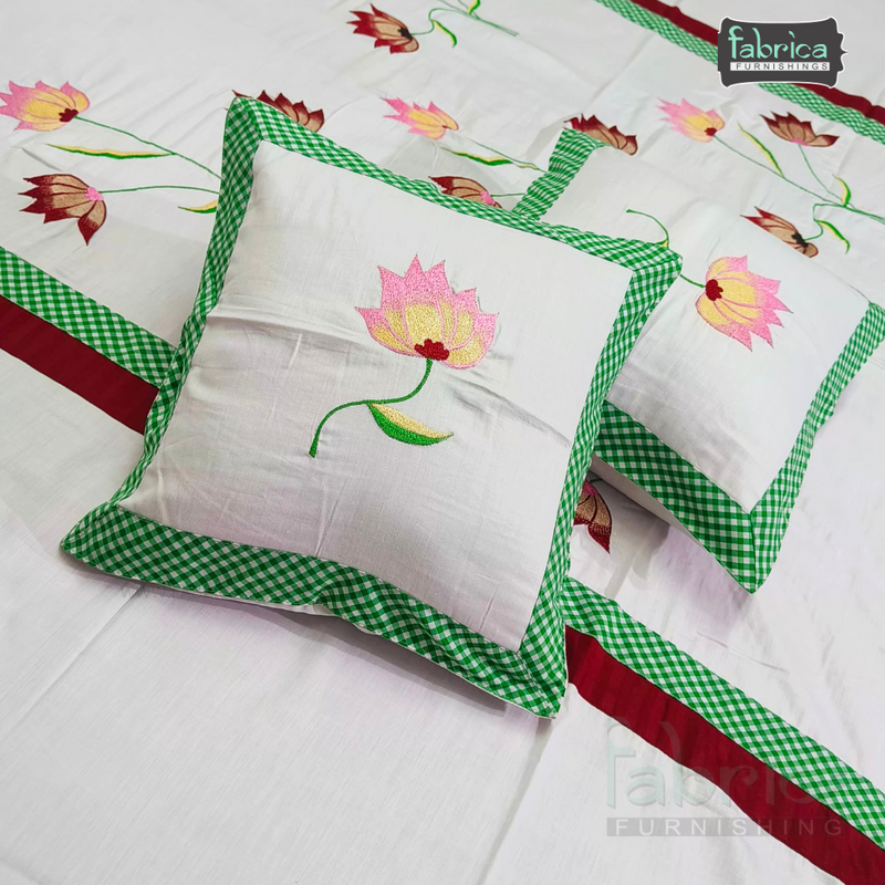 Decor classic Designer Embroider 8 pcs pure Cotton Deewan Set.