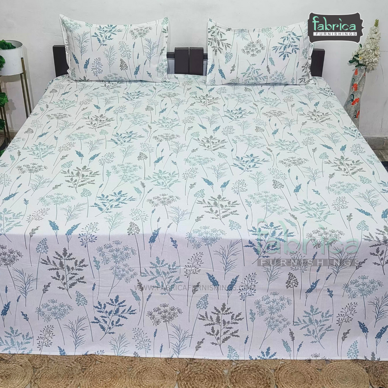 Fabby Decor Designer Kingsize Printed Pure Cotton Bedsheet