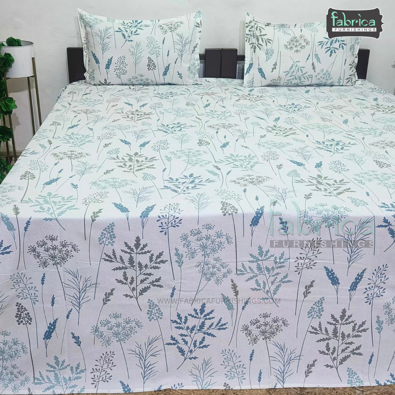 Fabby Decor Designer Kingsize Printed Pure Cotton Bedsheet