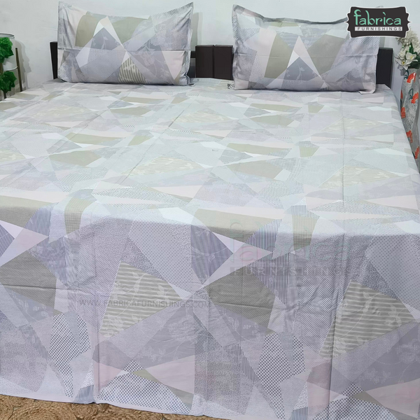 Fabby Decor Designer Kingsize Printed Pure Cotton Bedsheet