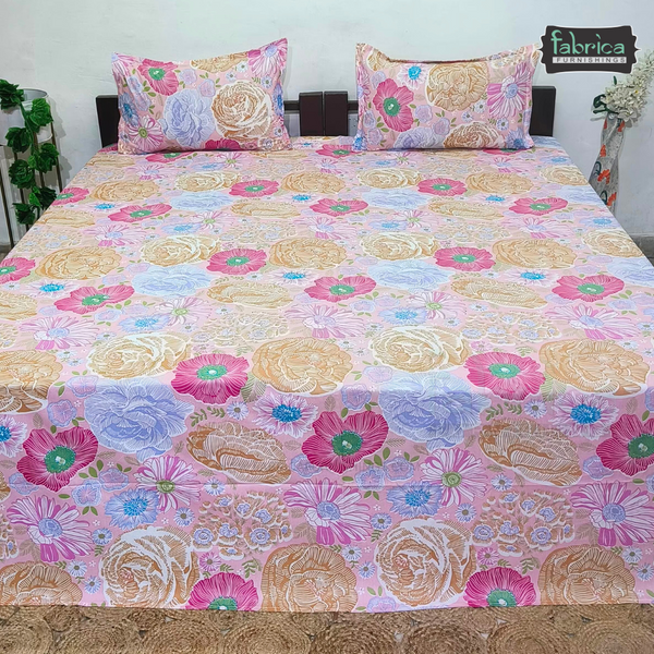 Fabby Decor Designer Kingsize Printed Pure Cotton Bedsheet