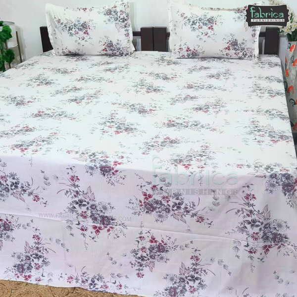 Fabby Decor Designer Kingsize Printed Pure Cotton Bedsheet