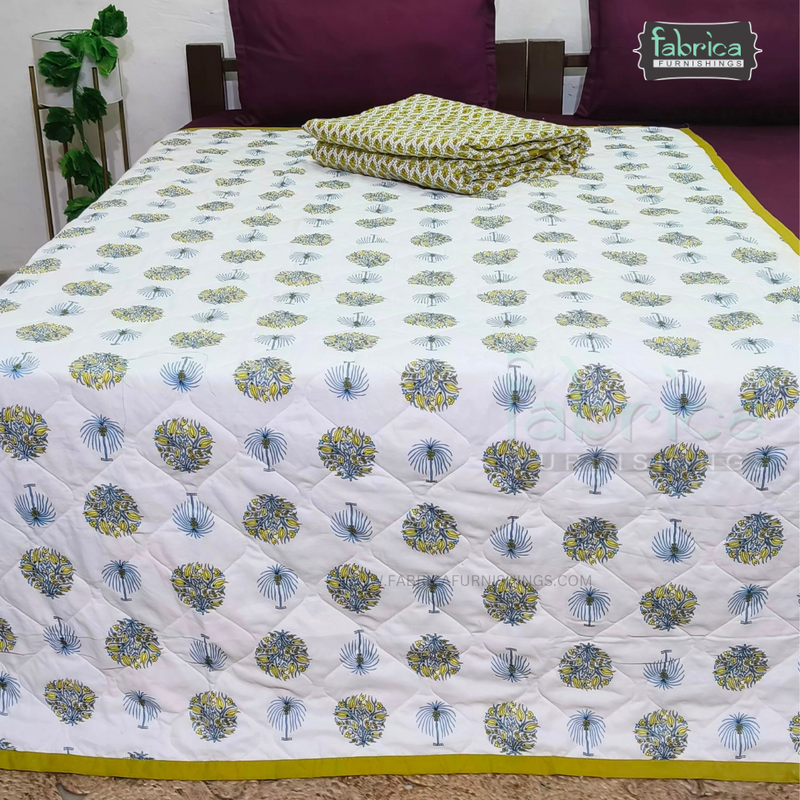 Kesar Kala Single bed 5 Layer Quilted Printed Ac comforter Pair