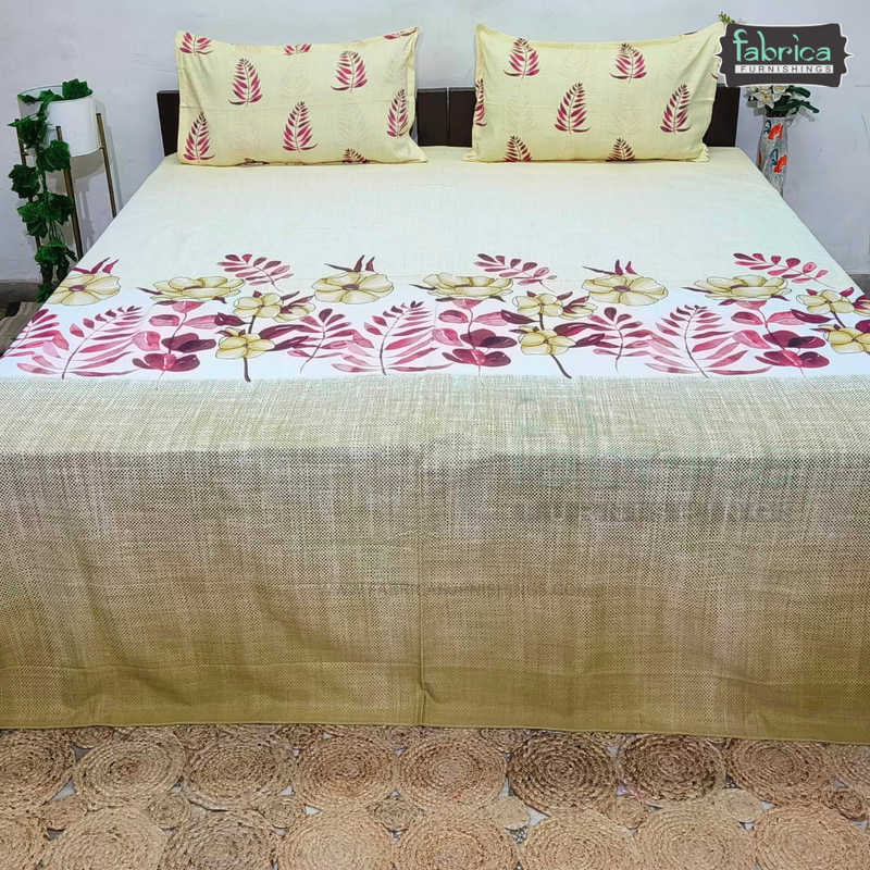 Fabby Printed  Pure Cotton Bedsheet set