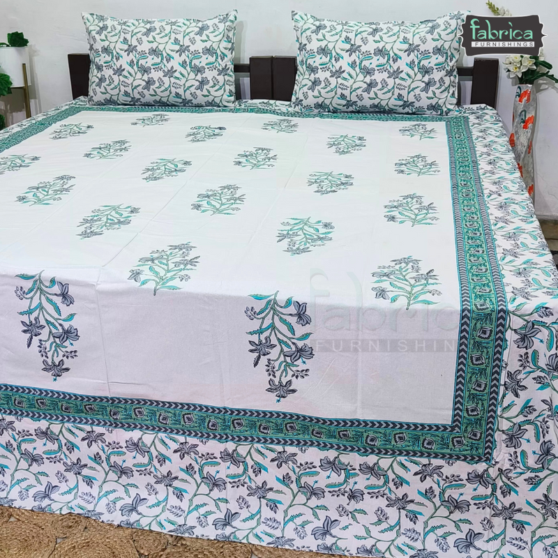 Decor Designer Printed Pure Cotton Double  Bedsheet