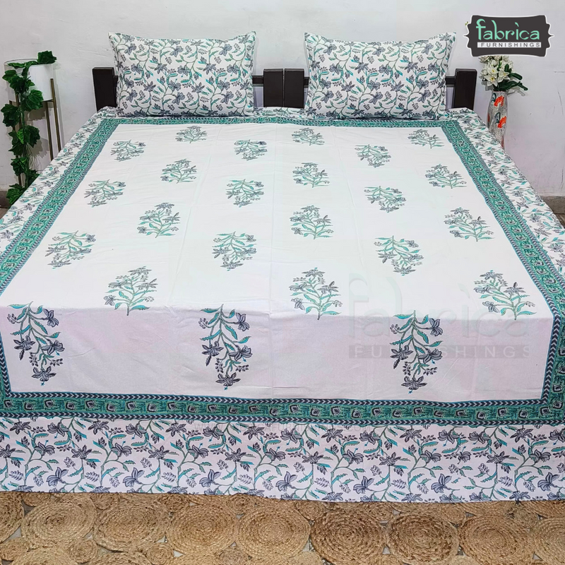 Decor Designer Printed Pure Cotton Double  Bedsheet