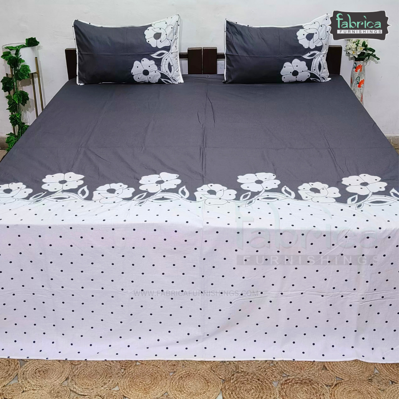 Fabby Decor Designer Polca Dot Patch Work Mix & Match Bedsheet