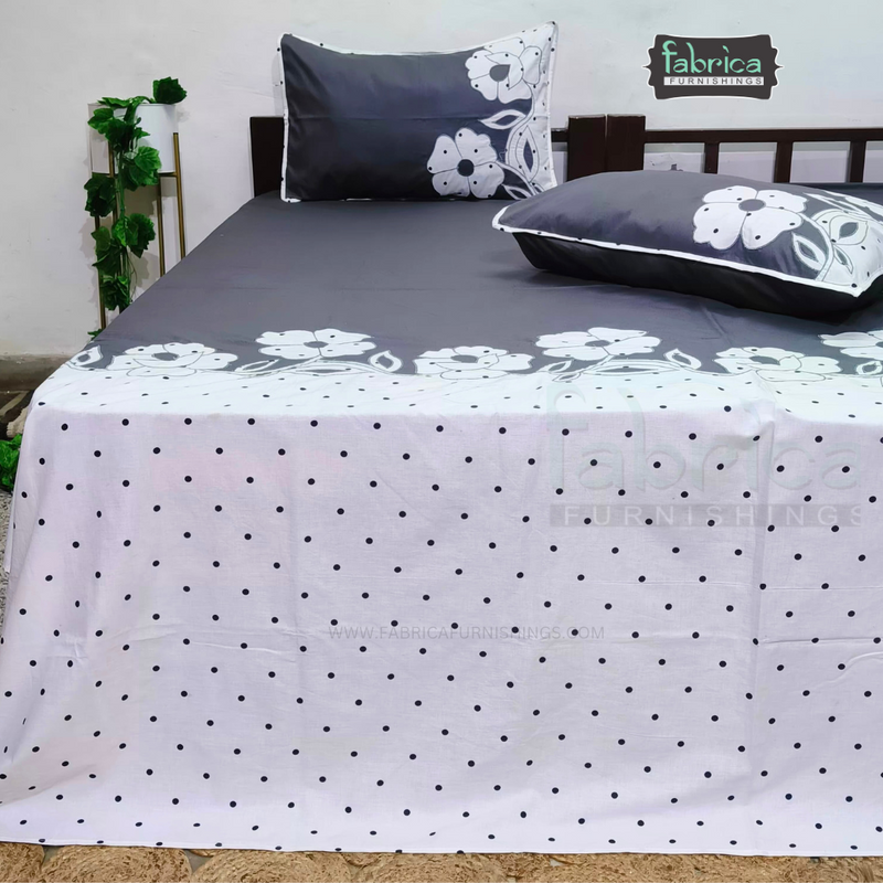 Fabby Decor Designer Polca Dot Patch Work Mix & Match Bedsheet